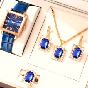 Women's 5-pc. Watch & Rhinestone Jewelry Sets